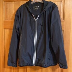 Black Athleta XL Rain jacket for fall. Hooded and zipper pockets